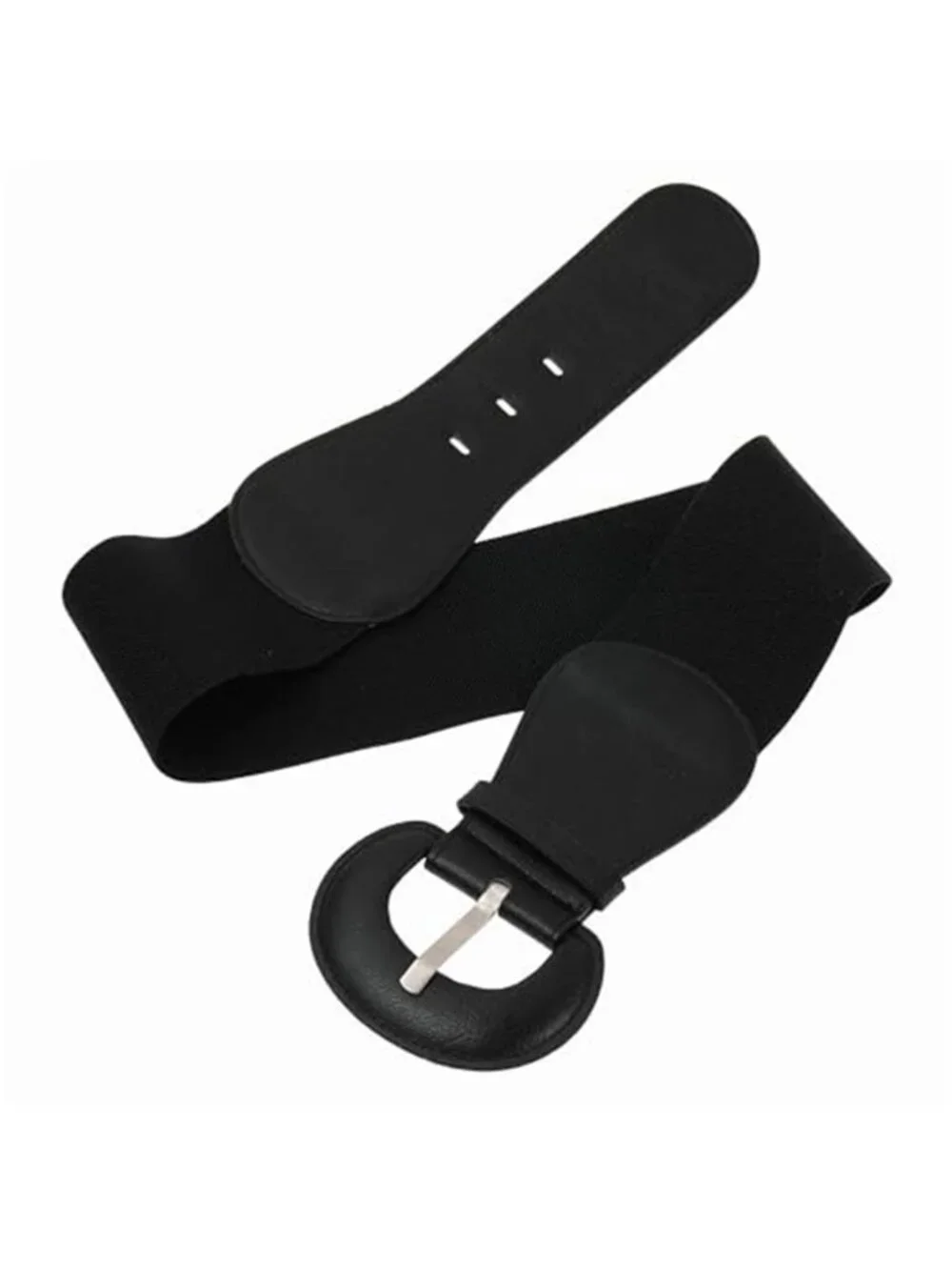 Women's Wide Stretchy Cinch Belt Vintage Chunky Buckle Elastic Belt